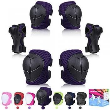 Conjuntos de Patinaje Infantil,Ajustable Coderas para Patinar Rodilleras Muñeca Muñequeras Protecciones Patines Juego Protectores para Skate Ciclismo Patinaje Monopatín Bicicleta Deportes Extremo