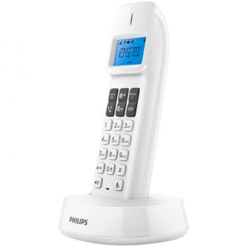 Philips D1411W - Teléfono inalámbrico con altavoz, identificación de llamadas entrantes, configuración fácil, sonido puro y claro, blanco