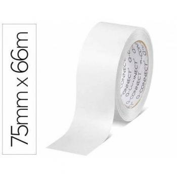 Cinta adhesiva Q-Connect Polipropileno color Blanca 66m x 75mm Para embalaje
