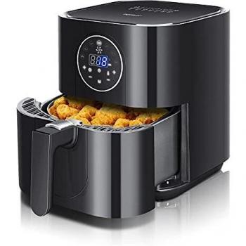 Aigostar Mini Cube - Freidora de aire sin aceite, 3,5 litros, 1500W, 7 funciones preestablecidas, tiempo y temperatura ajustables manualmente. Panel LED táctil. Freidora de aire caliente libre de BPA