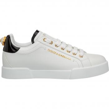 Dolce & Gabbana Women's Gold Low Sneakers in White | Size 40 | CK1602AH506
