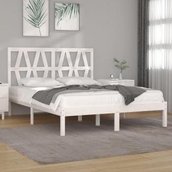 Cama de madera maciza de pino gris 140x190 cm