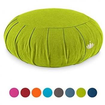 Lotuscrafts Cojin Zafu Meditación Yoga Zen - Altura 15 cm - Relleno de Espelta - Cubierta en Algodon Lavable- Cojin Yoga Zafu - Cojin Suelo Redondo - Meditation Cushion - Certificado Gots