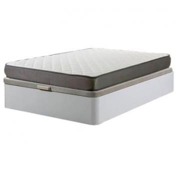 Cama Canapé Abatible Blanco 90x190 cm con Colchón Básico de 17-18 cm