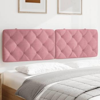 Cabecero de cama acolchado en terciopelo rosa 180 cm