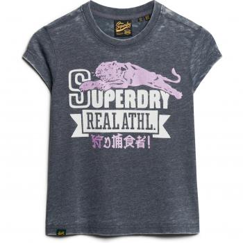 Camiseta Varsity Burnout para mujer Superdry, color marino, casual, poliéster, manga corta, talla S
