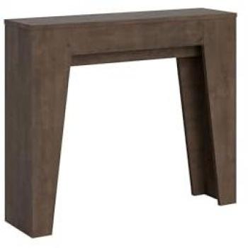 Consola extensible estrecha 90x25/181 cm efecto madera nogal