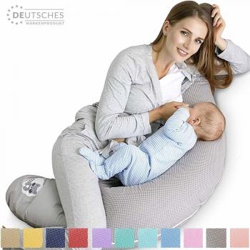 Almohada de enfermería, cojín de Lactancia, de Calidad, Marca SeiDesign 170 x 30 cm, Que consiste en el llenado de Bolas de Fibra - Muy Suave y cómodo. Cierre de la Funda con Cremallera y Bordado