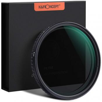 K&F Concept Filtro Densidad Neutra Variable 77mm Recubrimiento Multirresistente 18 Capas Filtro ND2 a ND32 HD Slim para Cámara Lente NO X Spot