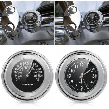 motorraduhr Reloj Relojes Moto Manillar Reloj termómetro universal Temp 7/8 