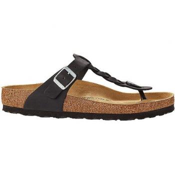 Birkenstock Gizeh Braided Black Oiled Leather Women's Sandals
