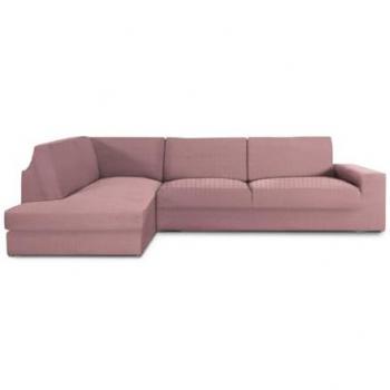 Funda Chaise Longue bielástica Jaz con respaldo izquierdo, color rosa, dimensiones 110 x 120 x 500 cm