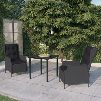 Dark Gray 3-Piece Garden Dining Set