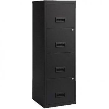 Pierre Henry Mueble archivador 4 cajones, Color Negro, 134x46x45 cm