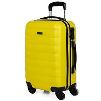 ITACA - Maleta Cabina de Viaje rígida 4 Ruedas Trolley 55 cm abs. Equipaje de Mano. pequeña cómoda Ligera y Bonita. Low Cost ryanair Precio. 71250, Color Amarillo