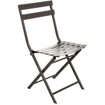 Silla de jardín plegable 'Greensboro' marrón con acero tratado y tratamiento antirust
