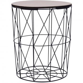 vidaXL Black Coffee Table Ø 47 cm