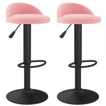 Taburetes de cocina 2 unidades terciopelo rosa
