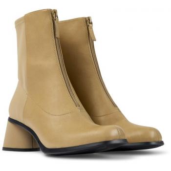 CAMPER Kiara Ankle Boots for Women - Beige, Size 42, Smooth Leather/Cotton Fabric