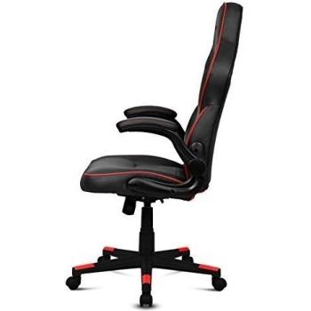 Drift DR75 - Silla de gaming de piel sintética, 66 x 53 x 115-123 cm, Negro y Rojo