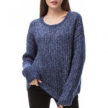 Woolen Bloom Sueter Mujer 2019 Jersey Elegante Jerseys Punto Gris Suelta y Cómoda Sudadera Jersey Oversize Mujer