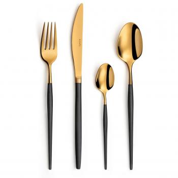 Cubertería Amefa Soprano 24 piezas Oro/Negro Acero Inoxidable 18/0 Compatible Lavavajillas