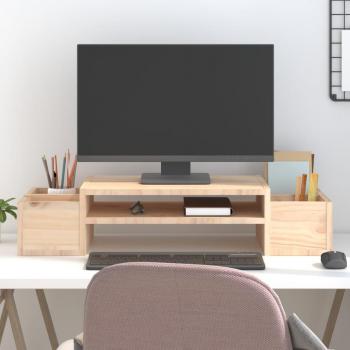 Soporte para monitor de madera maciza de pino 70x27,5x15 cm