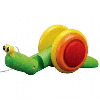 Plan Toys Pull-Along Snail, Ages 1+, Multicolour