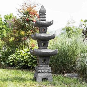 Linterna japonesa pagoda de piedra de lava 1,10 m - Colección Wanda
