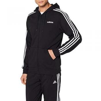 adidas E 3S FZ FT Sweatshirt, Hombre, Black/White, M