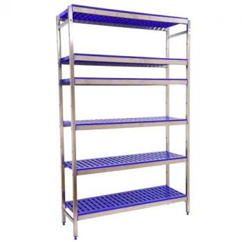 Estantería Metálica de Acero Inoxidable Simoninox Initial 6 Estantes, 1600x1660x400 mm, Carga Máxima 180 kg