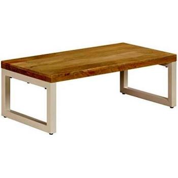 vidaXL Coffee Table 100x50x35 cm Solid Mango Wood and Steel