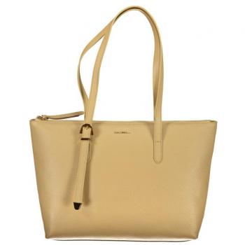Coccinelle Beige Leather Handbag, Tote Bag, Female, Size: ONE SIZE, Beige Leather Shoulder Bag with Logo