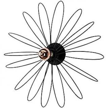 Aplique de pared Wellhome, estructura de metal color negro, medidas 58x12x58 cm, casquillo E27, potencia máxima 40W