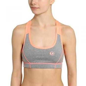 Ultrasport Fitness/Sport Bustino Sujetador, Mujer, Gris/Coral, XS
