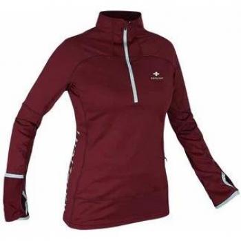 Camiseta de Manga Larga Raidlight Wintertrail para Mujer - Forro Polar Rojo Burdeos - Talla M