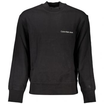 Calvin Klein Men's Regular Fit Black Crew Neck Cotton Sweatshirt - Size S