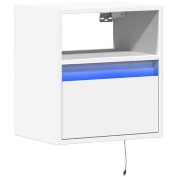 Mueble TV Multimedia de Pared con Luces LED - 41 x 31 x 45 cm - Blanco