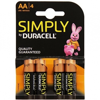Duracell Simply - Pack de 4 Pilas Alcalinas AA