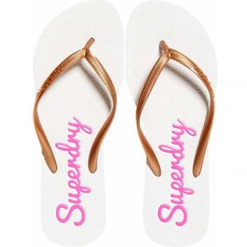 Superdry Super Sleek Flip Flop, Chanclas para Mujer, Gris (Light Grey Marl), 36/37 EU (Tamaño del fabricante: S)