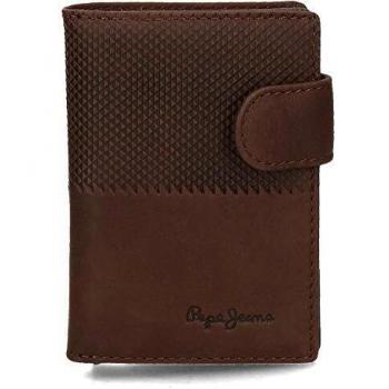 Pepe Jeans Half Tarjetero Vertical Marrón 10x7,5 cms Piel