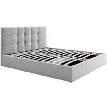 Cama arcón 140 x 190 cm - Tela - Gris - ELIAVA de Pascal Morabito