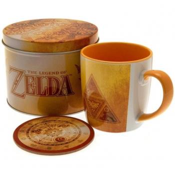 Set de Regalo The Legend of Zelda Golden Triforce con Taza, Posavasos y Llavero