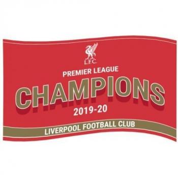 Bandera de los campeones de la Premier League del Liverpool FC, color rojo y oro, tamaño único