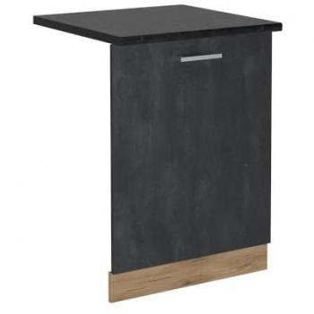 Panel Frontal para Lavavajillas R-Line, Hormigón Negro/Roble Dorado, 60 cm, Antracita