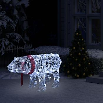 Acrylic Christmas Bear Decoration with 45 LEDs 71x20x38 cm