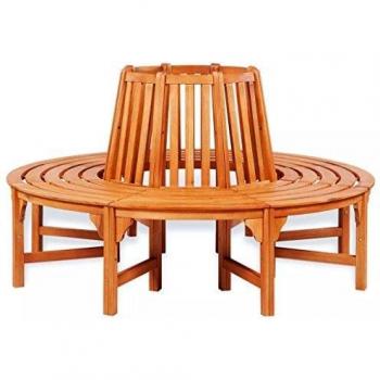 vidaXL Circular Tree Bench Wood Outdoor Garden Patio Park Outdoor Chair Seat