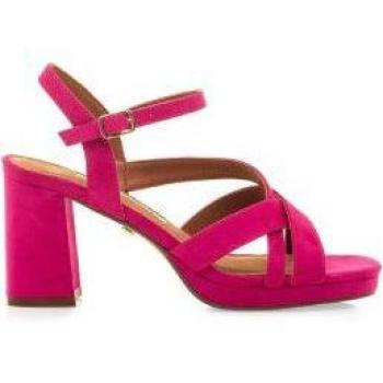 Sandalias de tacón mujer 68451 rosa con cierre hebilla y puntera redonda