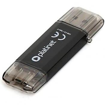PLATINET PENDRIVE USB 3.0 + Type-C 128GB Negro