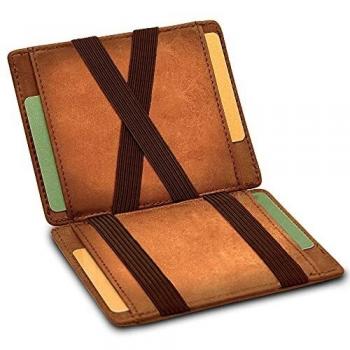 GenTo® LAS VEGAS - Cartera con y sin bolsillo para monedas - Protección RFID NFC probada - Cartera mágica - Magic Wallet - Incluye caja de regalo - Cartera inteligente - Cartera para hombres y mujeres